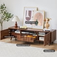 thumbnail image 3 of MIYZEAL 62.2" Walnut TV Stand with Storage, Mid-Century Fluted Entertainment Center with Drawer & Cabinets, Media Console for TVs up to 70", Living Room, 3 of 10