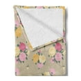 thumbnail image 2 of Rose Soft Flannel Fleece Throw Blanket, Vintage Floral Pattern with Freshly Flourished Bunch of Roses on Dotted Background, Cozy Plush for Indoor and Outdoor Use, 60" x 80", Multicolor, by Ambesonne, 2 of 5