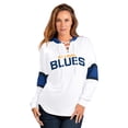 thumbnail image 2 of Women's-G-III 4Her by Carl Banks  White St. Louis Blues Goal Zone Long Sleeve Lace-Up Hoodie T-Shirt, 2 of 3