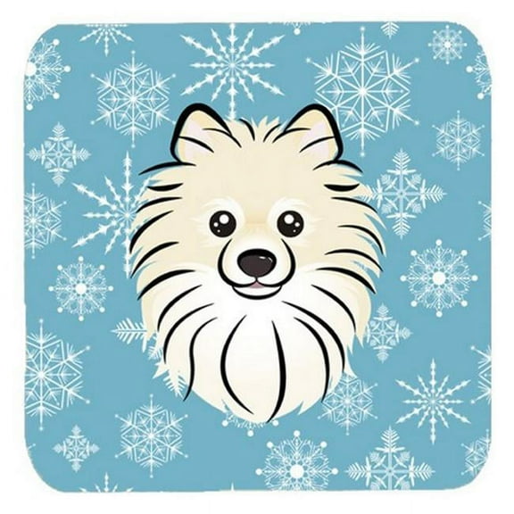 Snowflake Pomeranian Foam Coasters, Set Of 4