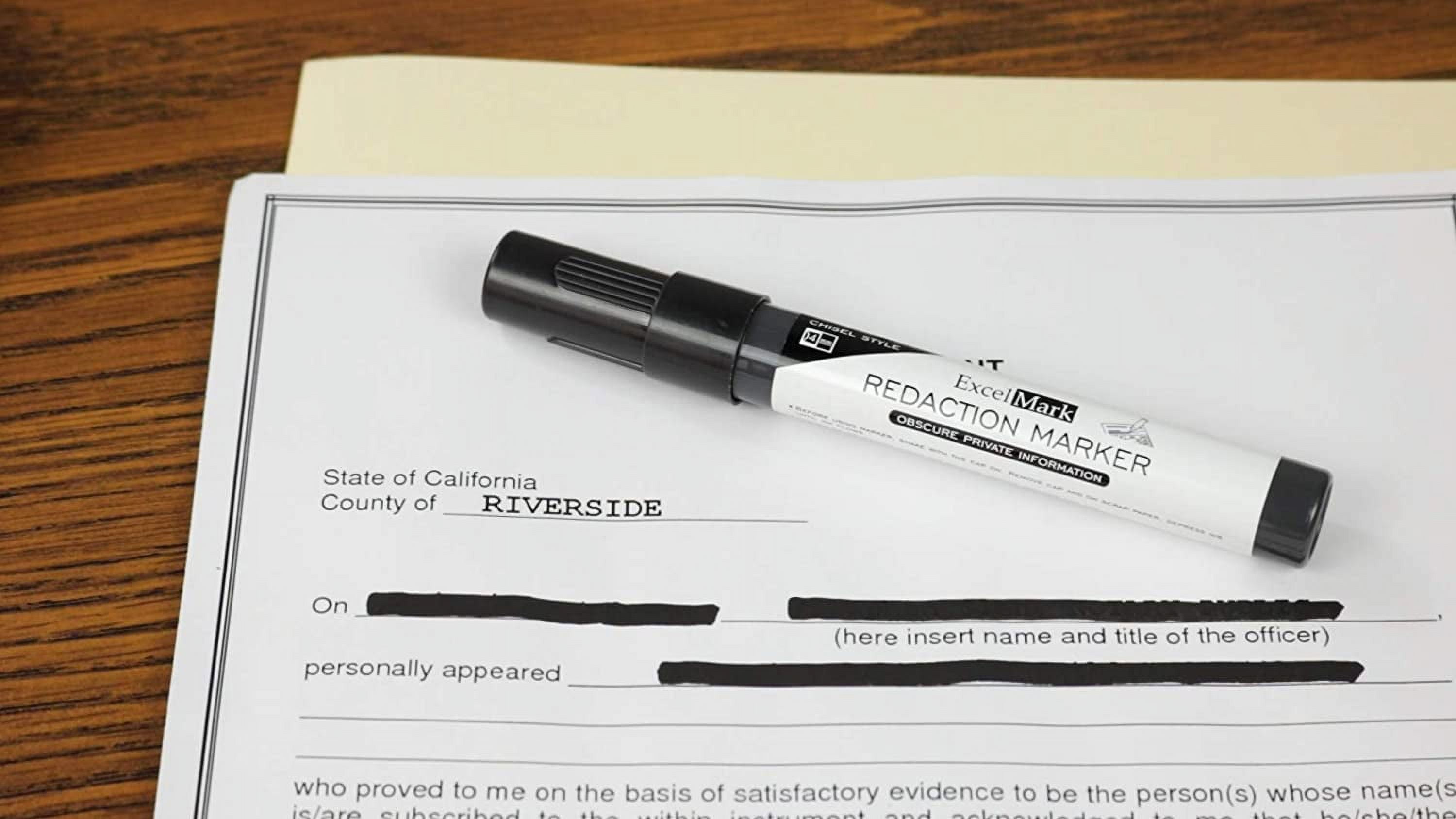 ExcelMark Security Redaction Marker - Blackout Private Information With Our Convenient Redacting Pen (1 Marker)