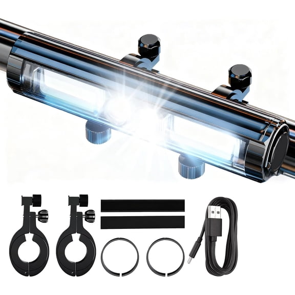 Bike Lights for Night Riding, Rechargeable Bicycle Headlight with Hook, 8 Modes, Aluminum Alloy, Super Bright LED Waterproof Bike Headlight for Mountain, MTB Off-Road, Cycling Commuting