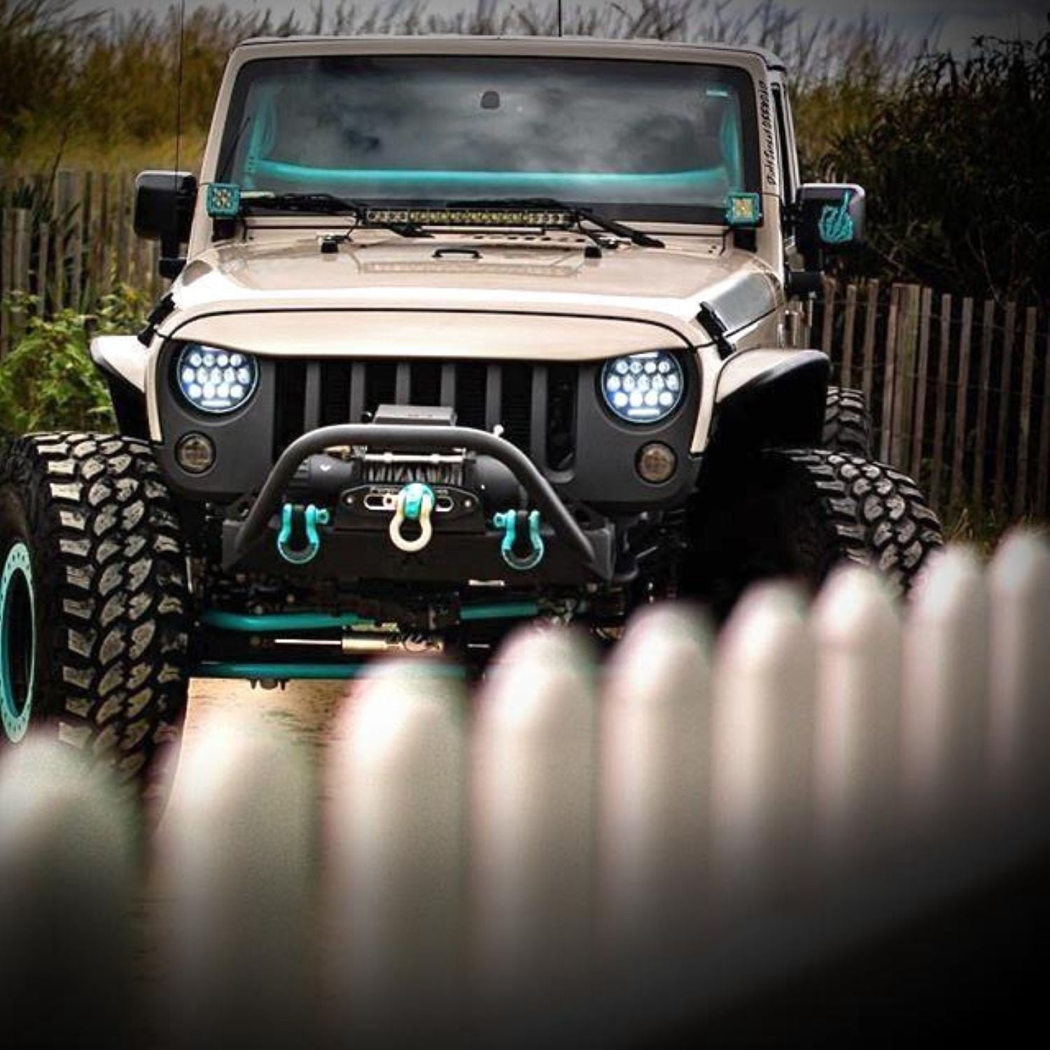 AMERICAN MODIFIED 7" Honeycomb Style LED Headlights for 97-18 Jeep Wrangler TJ JK
