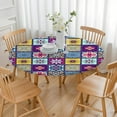 thumbnail image 2 of Boho Round Tablecloth with Elastic Edge, Colorful Mandala Design, Waterproof for Dining and Patio Tables, 2 of 4