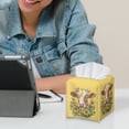 thumbnail image 4 of ZUXONGSY Sunflower Square Tissue Box Covers Cow PU Leather Tissue Cube Box Cover Customized Printed Tissue Cover Stylish Tissue Box Cover Bathroom Accessories Decoration, 4 of 7