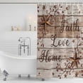 thumbnail image 3 of Farmhouse Shower Curtain, Waterproof Shower Curtains for Bathroom, Vintage Country Texas Star Wooden Grain Washable Fabric Bathtub Curtain Set Bath Decor with 12 Hooks Extra Long 72"x96", 3 of 8
