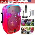 thumbnail image 4 of Portable Bluetooth Speaker 8" Woofer w/ Tripod Stand Microphone Remote Control Red LED, Clear Shell, 4 of 10