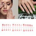 thumbnail image 2 of Unique Bargains 1 Pc Crescent Short Coffin Fake Nails Red White, 2 of 6