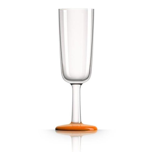 MARC NEWSON PM863 Verre Flûte - Base Antidérapante Orange - Pack de 4