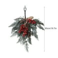 thumbnail image 2 of Christmas Winter Swag Pine Garland Teardrop Swag Door Hanging With Red Berries For Christmas Winter Decor, 2 of 7