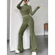 thumbnail image 5 of Conjunto de Pijama de Larga para Mujer, Conjunto de Pijama Informal de 2 Piezas, Ropa de Dormir de Otoño Verde XS, 5 of 8