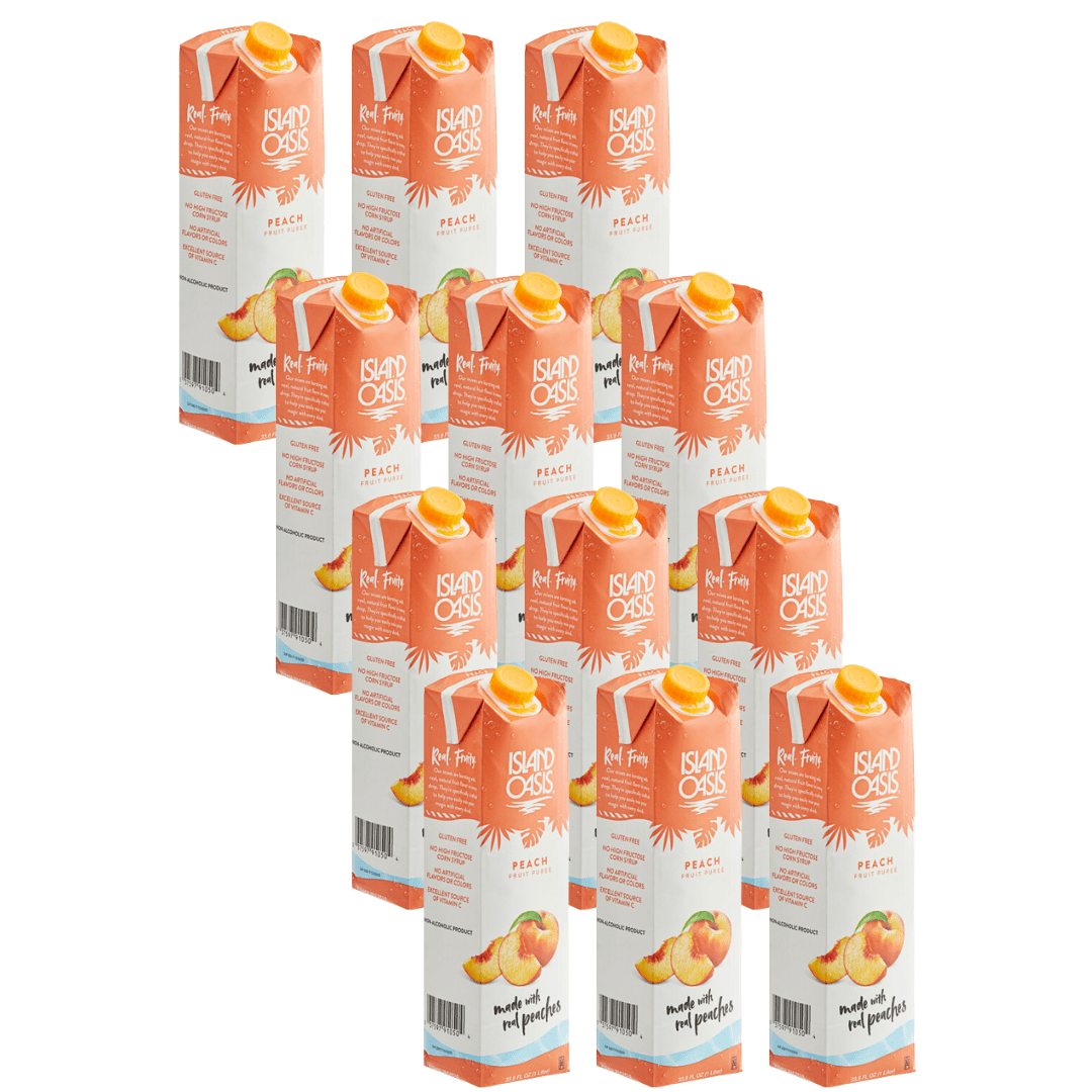 Island Oasis 1 Liter Peach Puree Beverage Mix - Real Peach Flavor