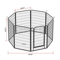 Anykoon 39.37"H 8 Panels Heavy Duty Metal Playpen with door,Dog Fence Pet Exercise Pen for Outdoor, Indoor