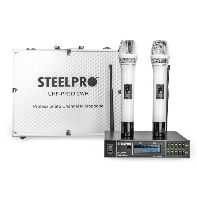 Micrófonos Steelpro UHF-PRO9.2 Omnidireccional Cardioide color blanco