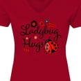 thumbnail image 4 of Inktastic Ladybug Hugs with Cute Ladybug and Flowers Women's V-Neck T-Shirt, 4 of 5