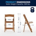 thumbnail image 6 of Flash Furniture 2 Pack Commercial Chestnut Indoor/Outdoor Lightweight Wood Look Resin Folding Event Chair with Slatted Seat, 6 of 16