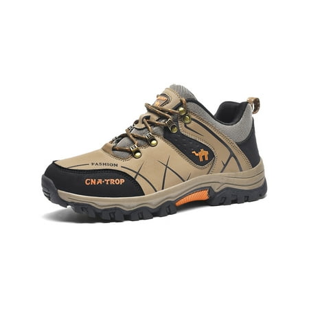 

Daeful Mens Trail Sneakers Anti Slip Trainers Waterproof Hiking Shoes Men s Anti-Collision Comfort Low Top Outdoor Shoe Brown 10.5