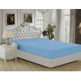 thumbnail image 1 of Marina Decoration Ultra Soft Silky Deep Pocket Solid Rayon from Bamboo All Season Bedding Solid Bamboo Fitted Sheet, Blue Color, 1 of 4
