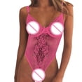 thumbnail image 6 of Sngxgn Women Lingerie Sets with Garter Belt Lace Bodysuit(Hot Pink,XXL), 6 of 6