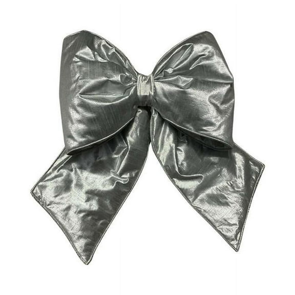 Vickerman QTX24037 18 x 23 in. Metallic Christmas Bow, Silver