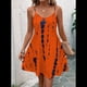 thumbnail image 4 of Vestido de Verano para Mujer, con Tirantes Finos, Informal, Estampado, Bohemio, Floral, para Playa, Naranja y Rojo, Talla S, 4 of 9