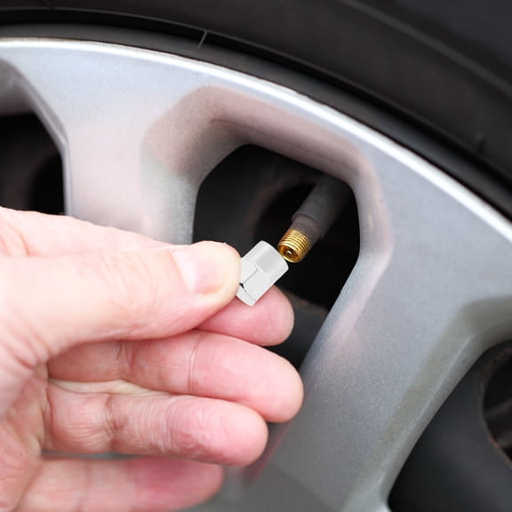 UPKOCH valve stem caps Car Tires Valve Stem Cap ABS Silver Vehicle Supplies 8pcs