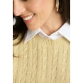 thumbnail image 3 of Jessica London Women's Plus Size Cable Crewneck Sweater, 3 of 4