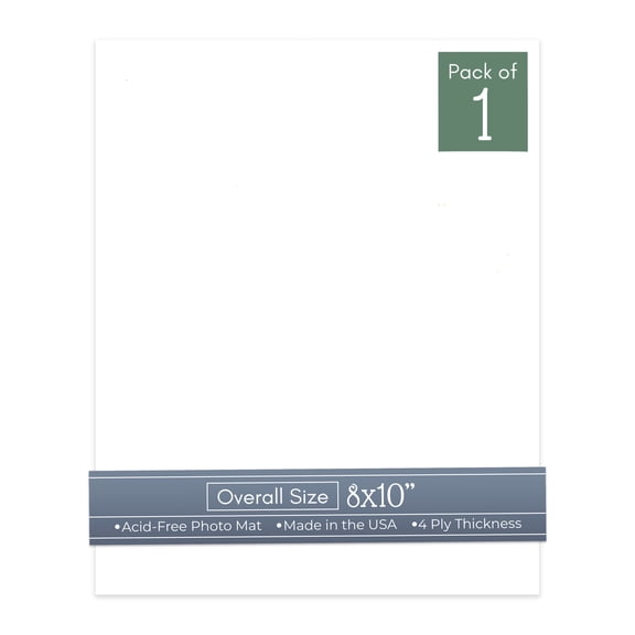 Textured White 8x10 Uncut Art Mat Board - No Opening - 1 Mat