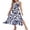Blue, variant on OYYN Women's Blue White Tropical Palm Leaf Print Sleeveless Maxi Dress Belted A-Line Summer Dress with Pockets for Beach Vacation