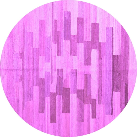 Ahgly Company Indoor Round Abstract Purple Contemporary Area Rugs, 8' Round
