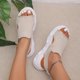 thumbnail image 4 of Nuevos zapatos de cuña de suela gruesa, sandalias de verano para mujer, zapatillas informales para mujer, sandalias para mujer Wmkox8yii nm11180, 4 of 7