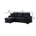 thumbnail image 5 of Benjara Ady 81 Inch Linen Sleeper Sectional Sofa, Reversible Storage Chaise, Black-Color:Black,Material:Linen, 5 of 5