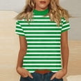 thumbnail image 2 of Edvintorg Womens Tops Striped Printed Short Sleeve Crew Neck Loose Fit Casual Tunic Shirts Fashion Clothing Women, 2 of 6