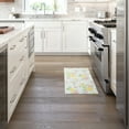 thumbnail image 2 of Martha Stewart Amber Floral Daisy Stripe Reverisble Water Resistant Kitchen Mat, Pink/Yellow, 20"x39", 2 of 12