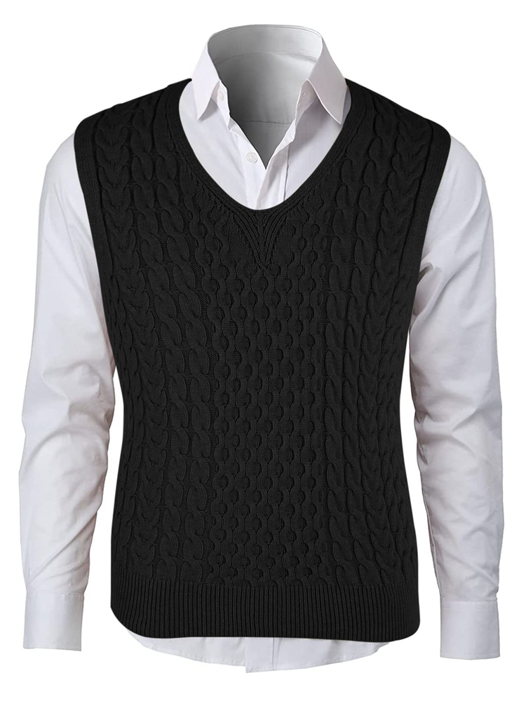 Langwyqu Sleeveless VNeck Men Knit Sweater Vest Pullover