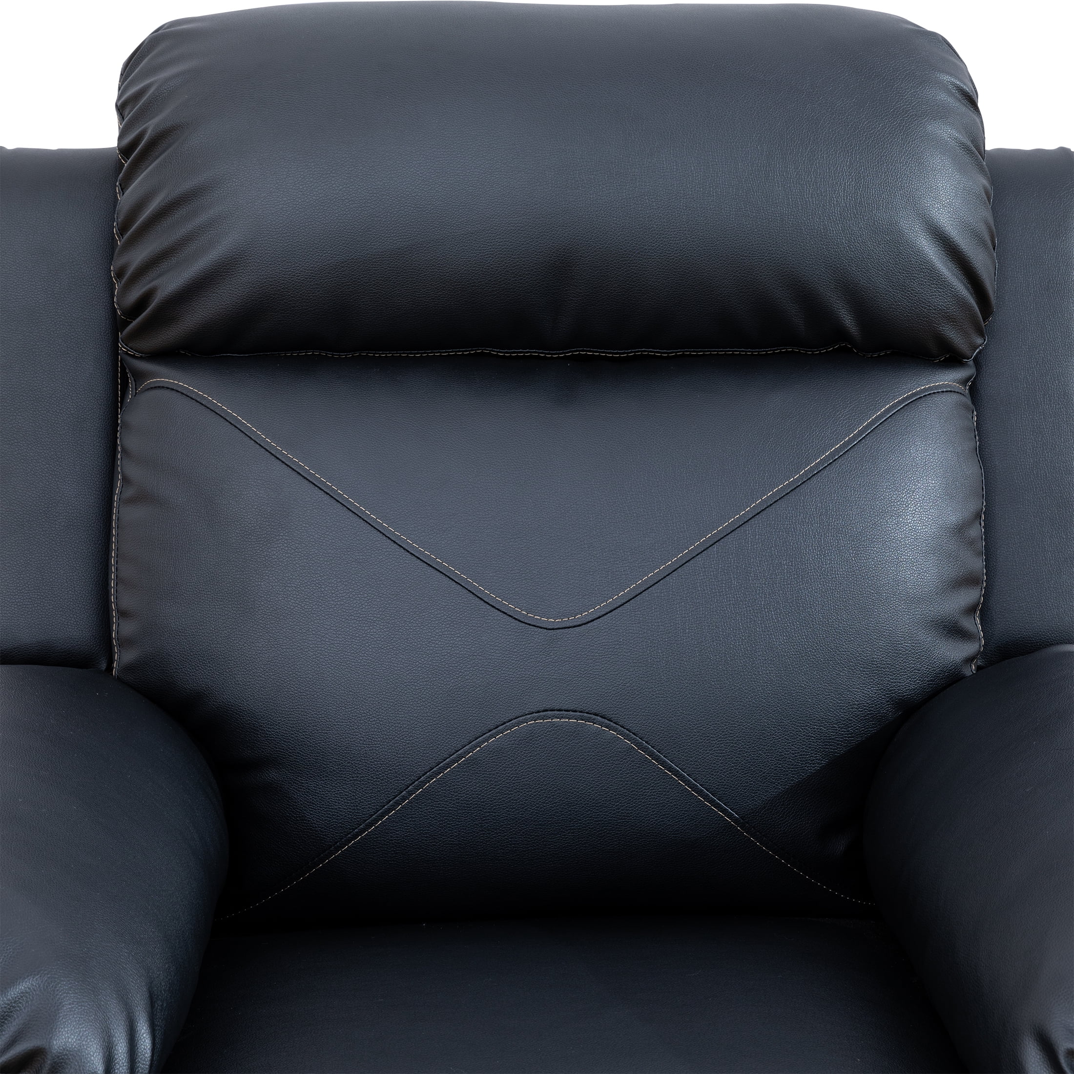 Aukfa 3 Seater Recliner Sofa Chair with Cupholder for Living Room, Power Home Theater Seating, Black