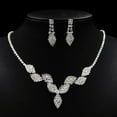 thumbnail image 6 of KDSJSXW Necklaces for Women Silver Fashion Geometric Suit Necklace 2 Piece Set Bridal Wedding Party Dress Dinner Wedding Dress Accessory Set Chain Silver Necklace Set (Silver,One Size), 6 of 6