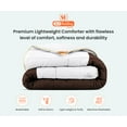 thumbnail image 3 of California King Comforter Contrast Chocolate 300 GSM Plush Siliconized Microfiber Fill Duvet Insert With 1000 Thread Count Egyptian Cotton Shell Fluffy with Piping & Matching Pillowcases, 3 of 8