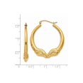 thumbnail image 4 of Gem & Harmony 14K Yellow Gold Polished Ram Hoop Earrings for Women, 4 of 5