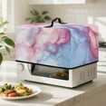 thumbnail image 2 of TSOVTHRID Pink Violet Marble Texture Print Microwave Oven Grill Cover Protector Oil-Proof Microwave Oven Dust Cover with Handle Case Protections for Toaster Oven, 20.9"W x 15.7"D x 12.4"H, L, 2 of 7