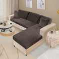 thumbnail image 2 of Furniture Cover NAISI Velvet Set de sofá en forma de L de 6 piezas, color marrón, 2 of 6