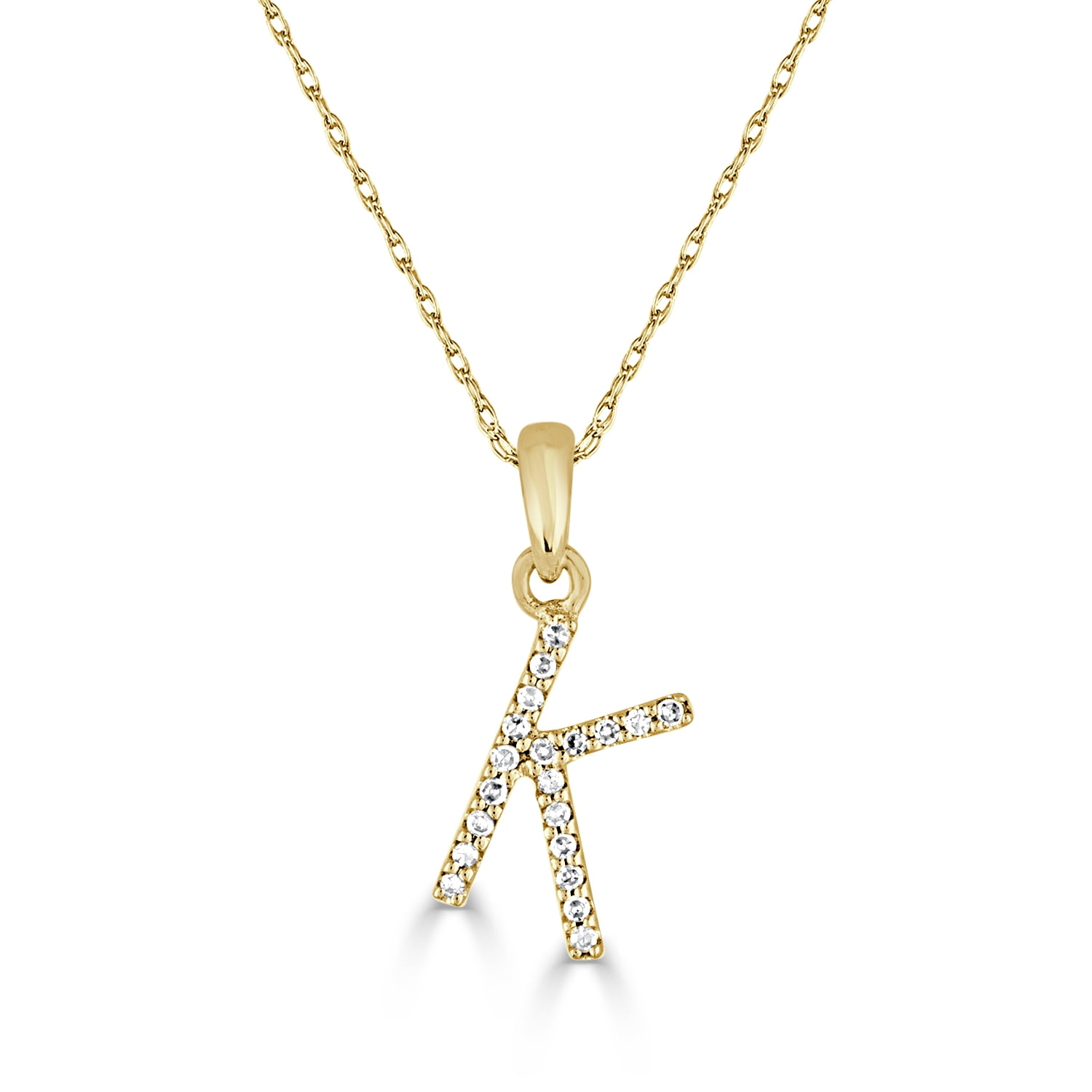 K Pendant Necklace 14K Gold 