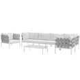 thumbnail image 3 of Modway Harmony 7 Piece Outdoor Patio Aluminum Sectional Sofa Set in White White, 3 of 8