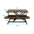 thumbnail image 6 of S-HOME Walnut Color Height Adjustable Desk Converter, 32 Inch Sit to Stand Riser for Dual Monitors and Laptop Use, 6 of 9