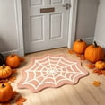 thumbnail image 2 of 18×28 Inch Halloween Spider Web Bath Mat, Non Slip Absorbent Bathroom Rug, Spooky Cobweb Floor Mat for Tub, Bedroom, Kitchen, Indoor Halloween Home Decor (C), 2 of 6