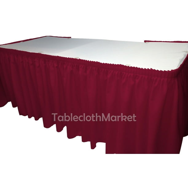 14' Ft. POLYESTER PLEATED TABLE SET SKIRT skirting Trade show 24 colors ...