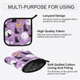 thumbnail image 3 of Yayeee Oven Mitts and Pot Holder Set of 4 Heat Resistant Kitchen Gloves Baking Hot Pad, Purple Halloween Pattern, 3 of 5