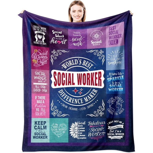 LHSHID Social Worker Gifts Social Work Month Gifts School Social Worker Gifts Social Work Graduation Gifts Gift for Social Worker Blanket 60x80in