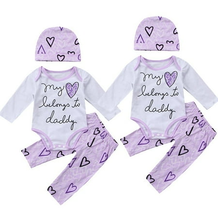 

Pretty Newborn Baby Girls Clothes Cotton Long Sleeve Romper Pants Outfits Set