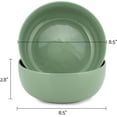 thumbnail image 3 of Elanze Designs Bistro Glossy Ceramic 8.5 inch Pasta Bowls Set of 2, Sage Green, 3 of 6